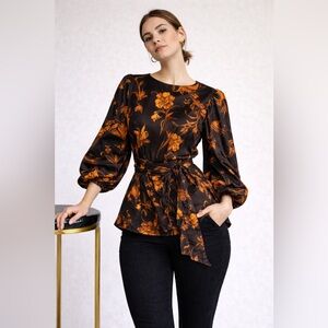 Floral Puff Sleeve Blouse